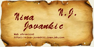 Nina Jovankić vizit kartica